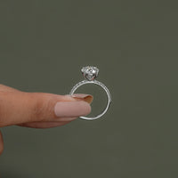 Old European Round Cut Solitaire Accent Stone Ring