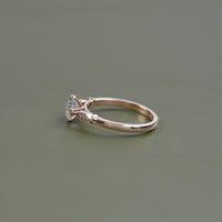 Old European Round Diamond Solitaire Accent Ring