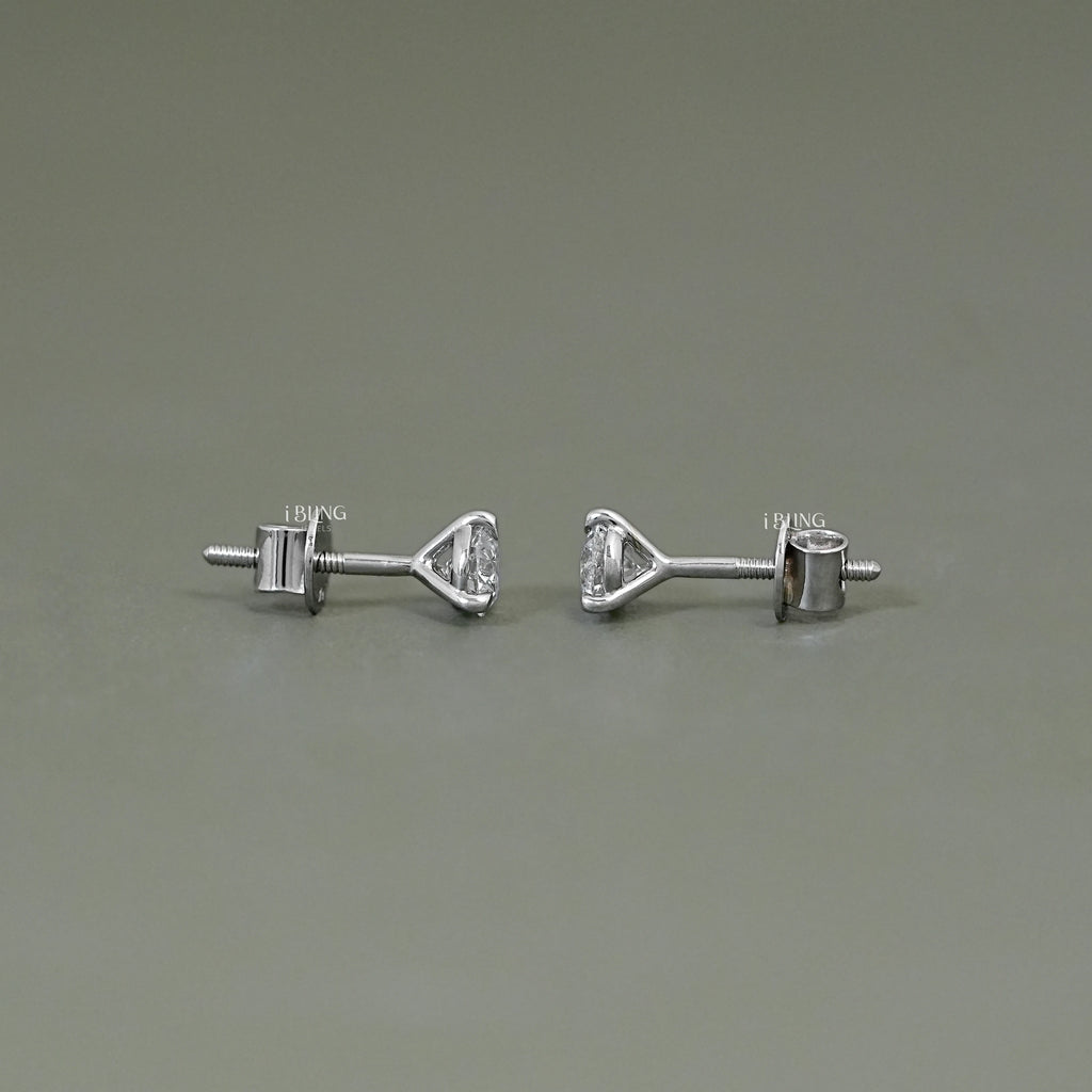 Round Cut Lab Diamond Solitaire Stud Earrings