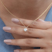 Round Lab Diamond Solitaire Necklace