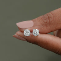 Round Lab Diamond Stud Earrings
