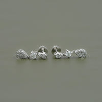 Round lab Diamond Tear Drop Dangle Earrings