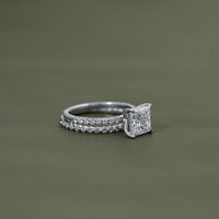 Princess Cut Lab Diamond Bridal Ring Set
