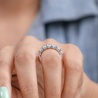 Seven Stone Oval Cut Diamond Wedding Band