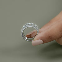 Round Diamond Guard Wrap Wedding Band