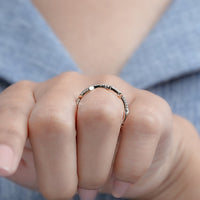 Round Diamond Link Chain Wedding Ring