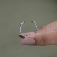 Round Diamond Open Cuff Wedding Ring