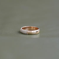 Three Row Round Lab Diamond Wedding Band