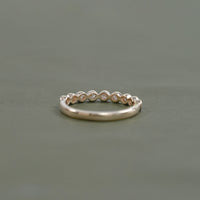 Round Lab Diamond Half Eternity Wedding Band