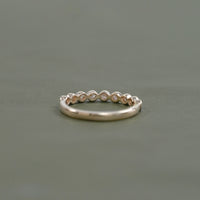 Round Lab Diamond Half Eternity Wedding Band
