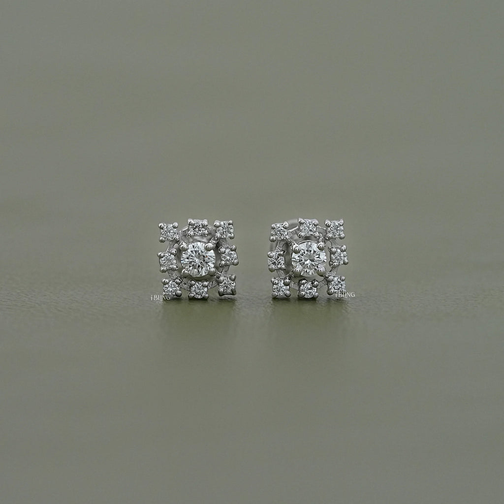 Round Cut Eco Friendly Diamond Dainty Stud Earrings