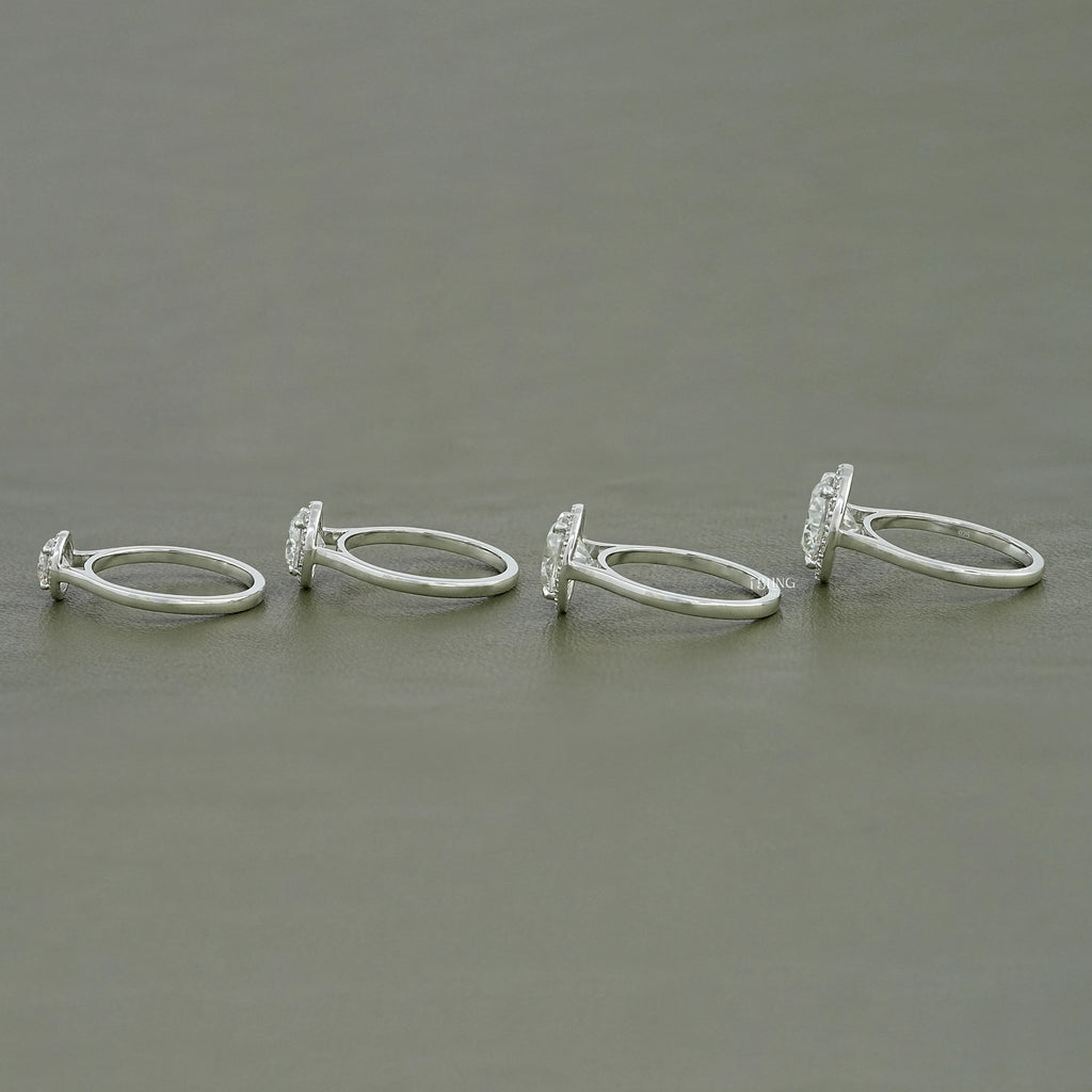 Round Moissanite Halo Engagement Ring