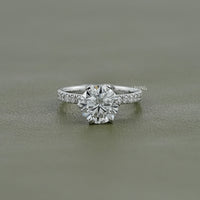 Round Cut Lab Diamond Hidden Halo Solitaire Ring