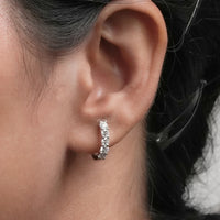 Round Cut Lab Diamond Huggie Hoop Earrings