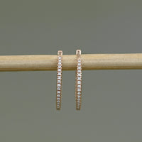 Round Lab Diamond In-Out Hoop Earrings