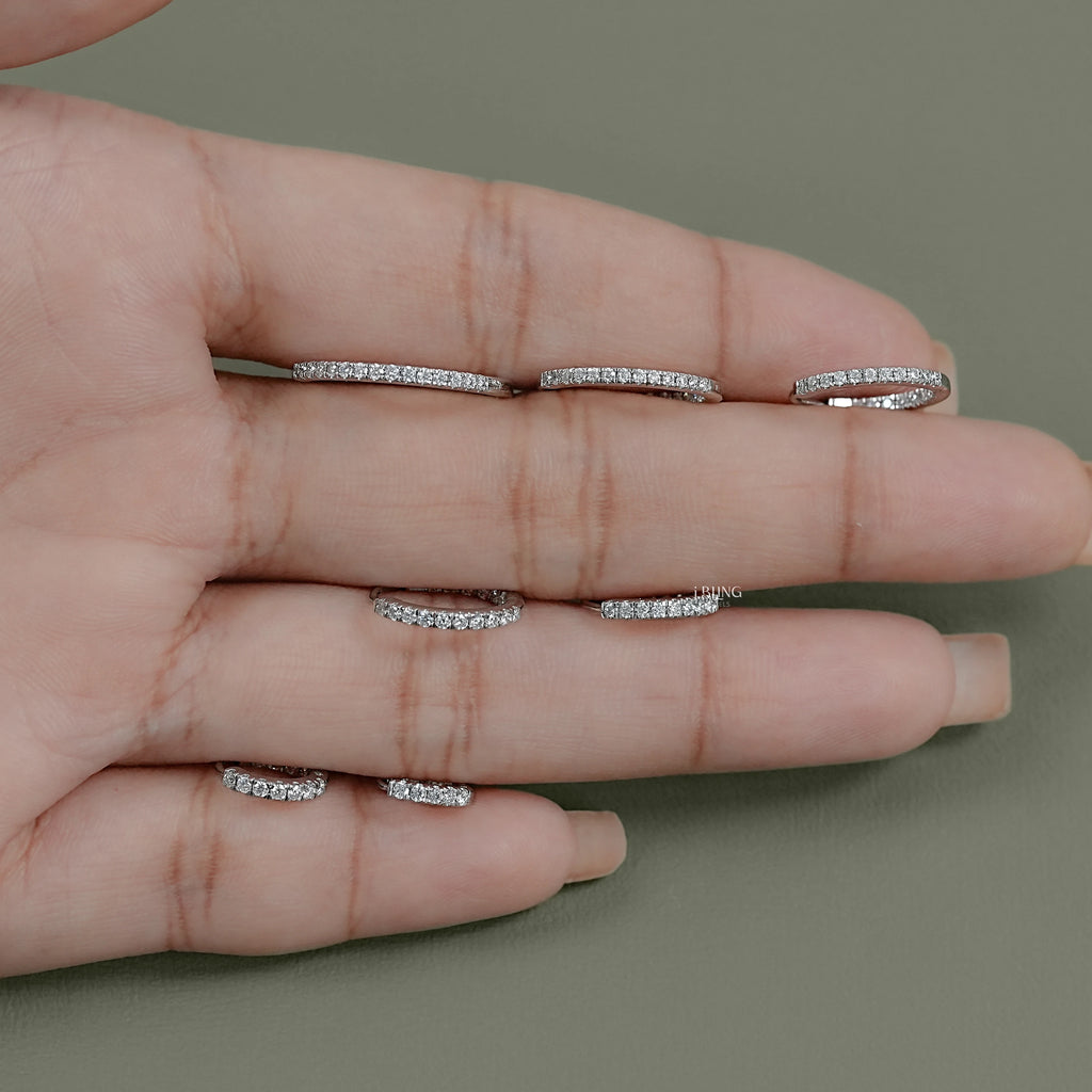 Round Moissanite In-Out Hoop Earrings