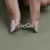 Round Diamond Link Chain Wedding Ring