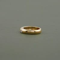Three Stone Round Cut Flush Set Wedding Band