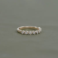 Round Lab Diamond Half Eternity Wedding Band