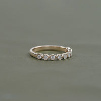 Round Lab Diamond Half Eternity Wedding Band