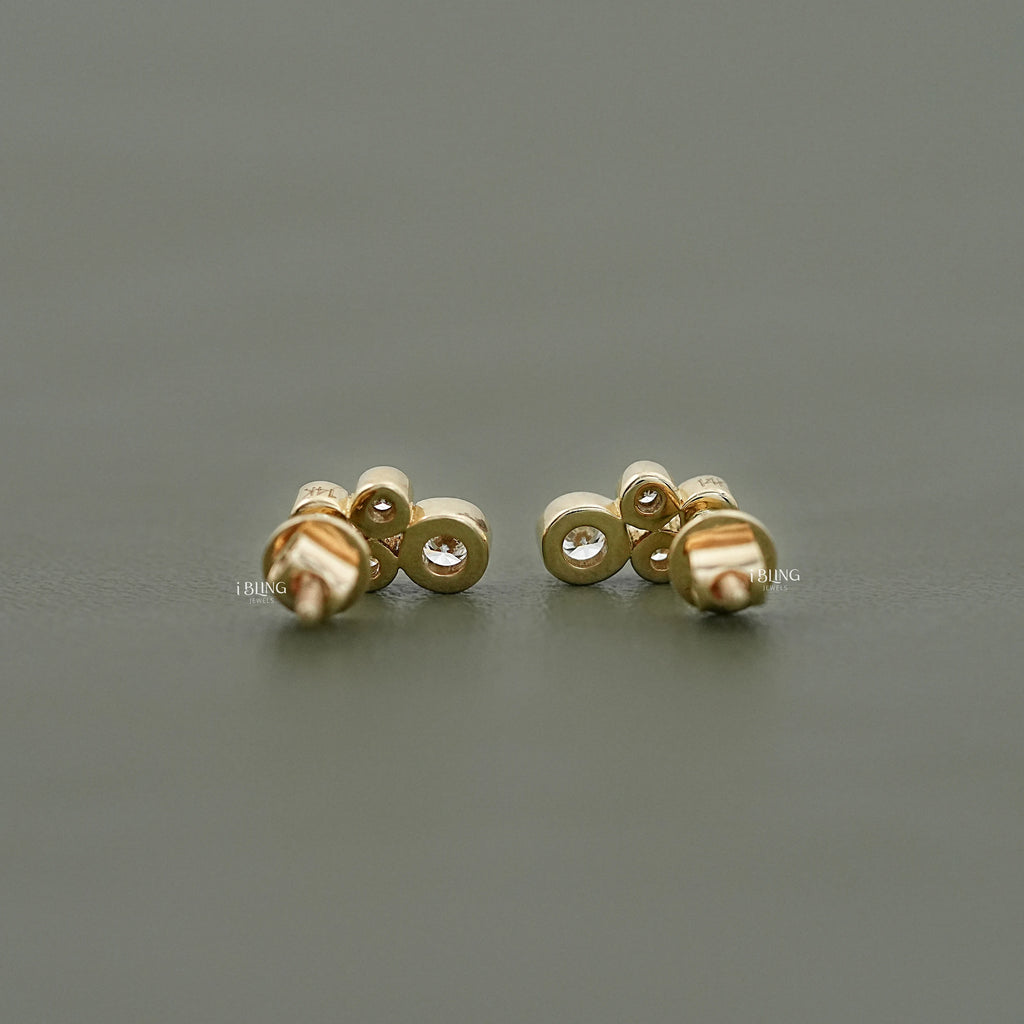 Round Cut Lab Diamond Bezel Set Stud Earrings