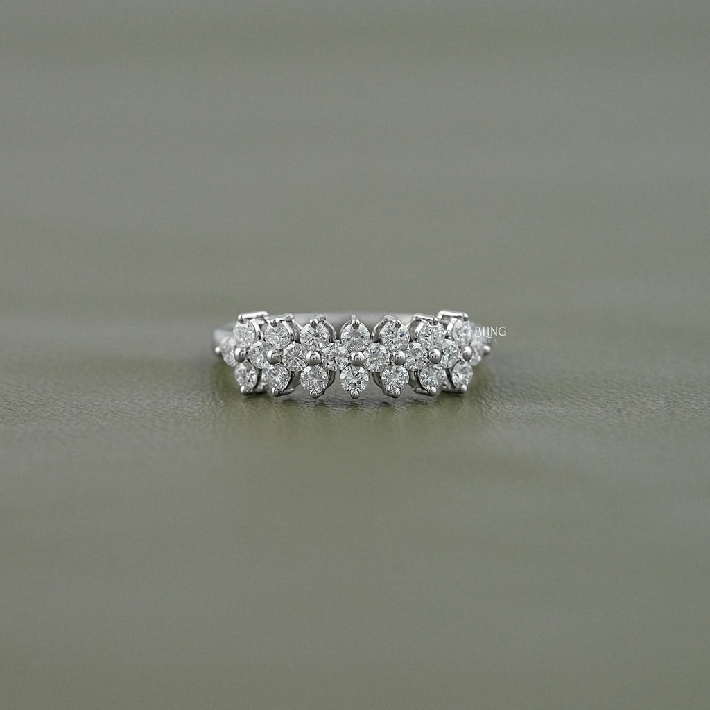 Round Lab Diamond Cluster Band