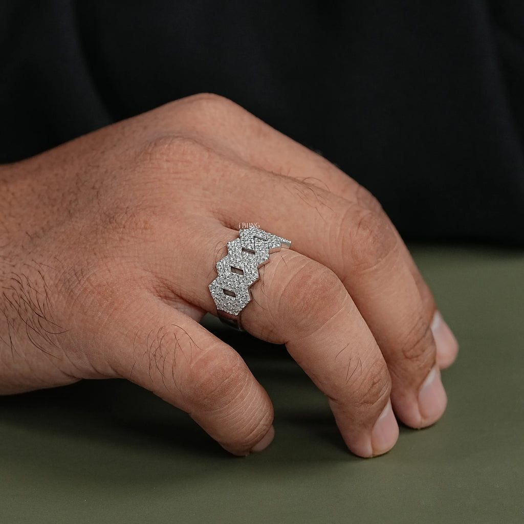 Hip Hop Lab Diamond Cuban Link Ring