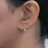 Round Lab Diamond Drop Dangle Earrings