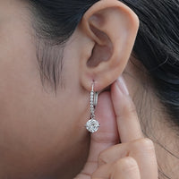 Round Cut Diamond Dangle Drop Earrings