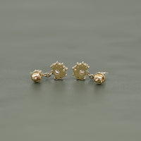Round Cut Lab Diamond Cluster Drop Earrings