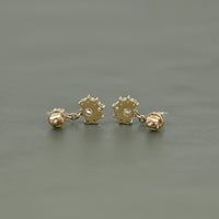 Round Cut Lab Diamond Cluster Drop Earrings