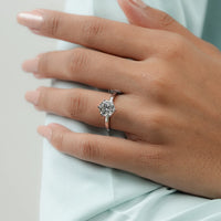 Round Cut Lab Diamond Solitaire Engagement Ring