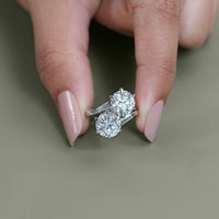 Round Lab Diamond Bypass Engagement Ring