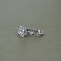 Cushion Lab Diamond Hidden Halo Solitaire Accent Ring