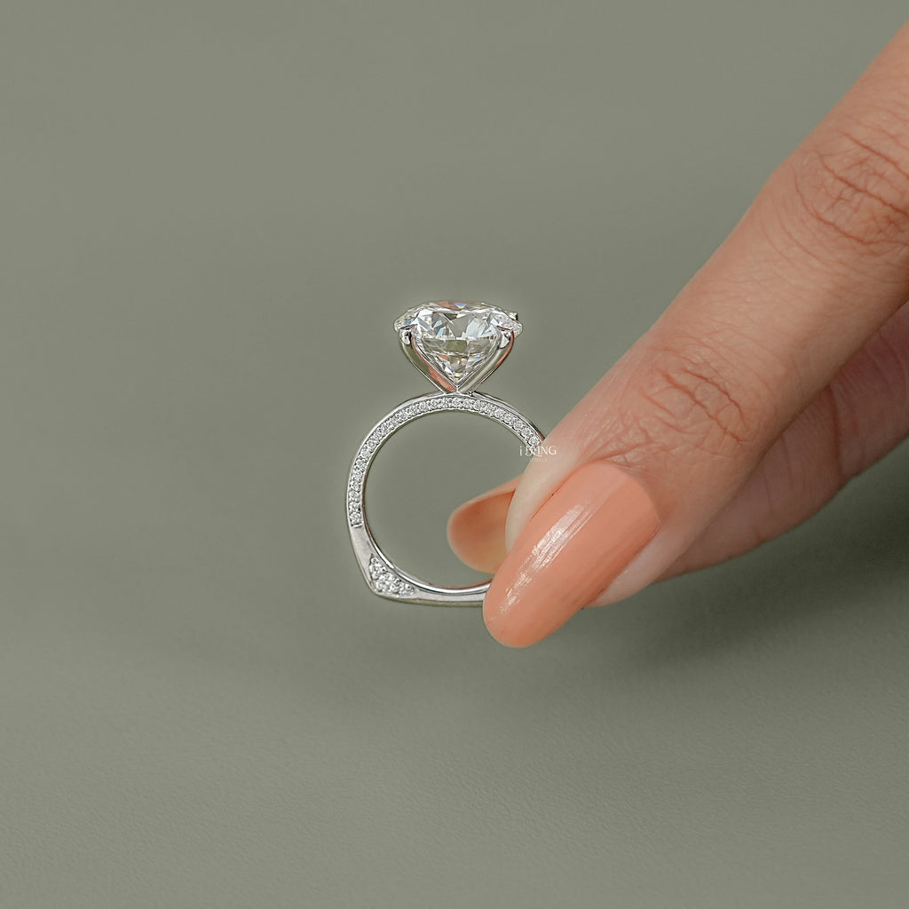 Round Cut Euro Shank Channel Set Diamond Ring