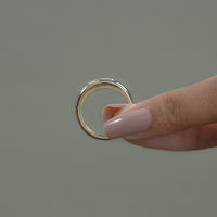 Three Stone Round Cut Flush Set Wedding Band