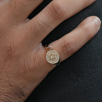 Aries Zodiac Diamond Signet Ring