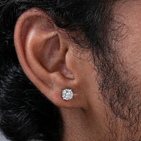 Round Lab Grown Diamond Men's Stud