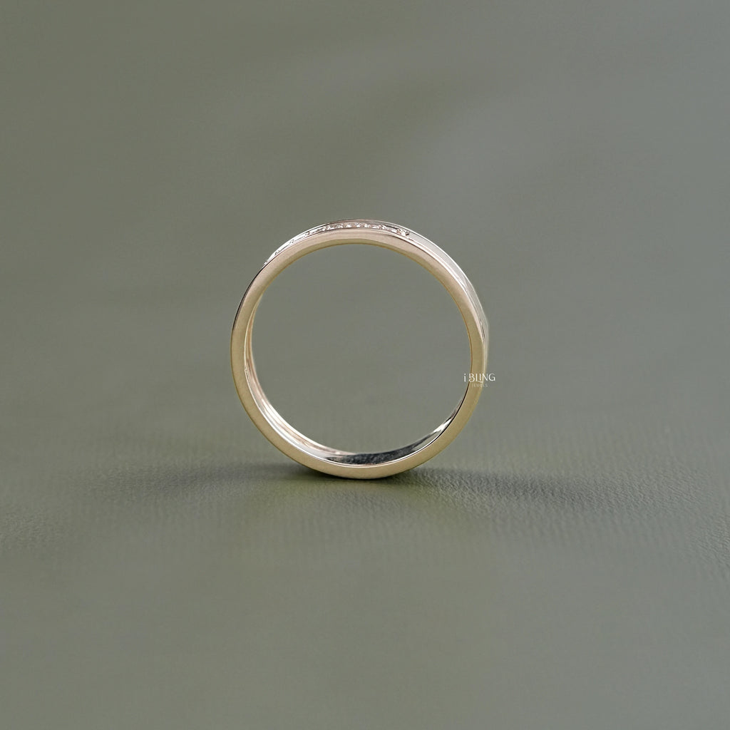 Round Lab Diamond Men's Wedding Band