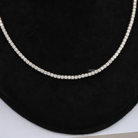 Round Lab Diamond Bridal Tennis Necklace