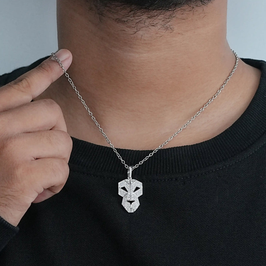 Lion Face Cut Round Lab Diamond Hip Hop Men's Pendant