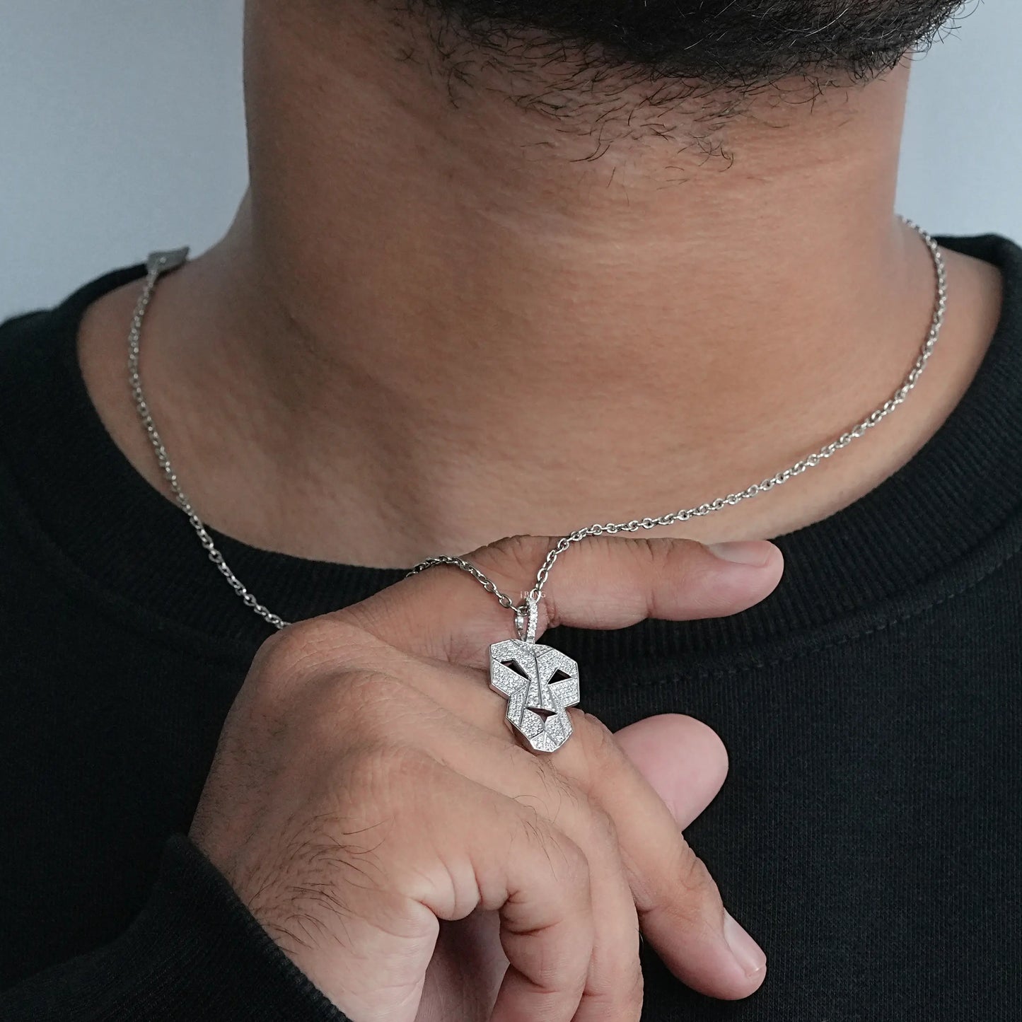 Mens hip hop diamond pendant to display front view, best gifts for him