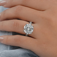 Round Lab Diamond Pave Engagement Ring