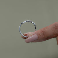 Round Diamond Pave Initial Wedding Ring