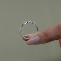 Round Diamond Pave Initial Wedding Ring
