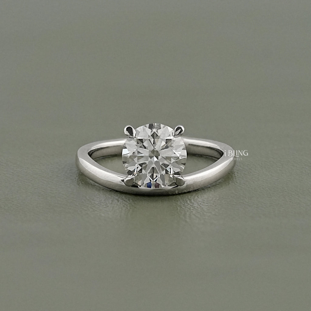 Round Lab Diamond Solitaire Ring