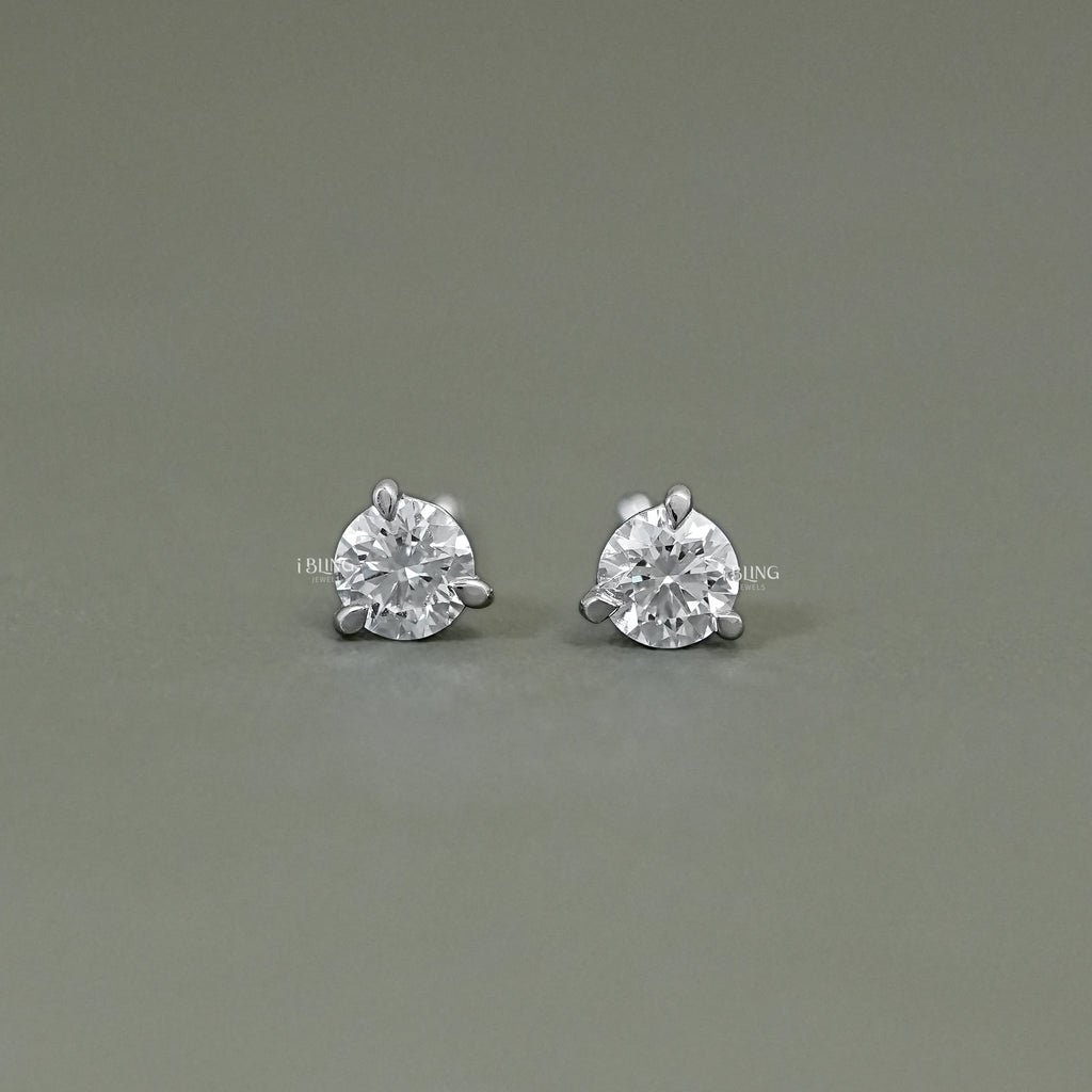 Round Cut Lab Diamond Solitaire Stud Earrings