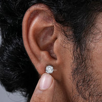 Round Lab Grown Diamond Men's Stud