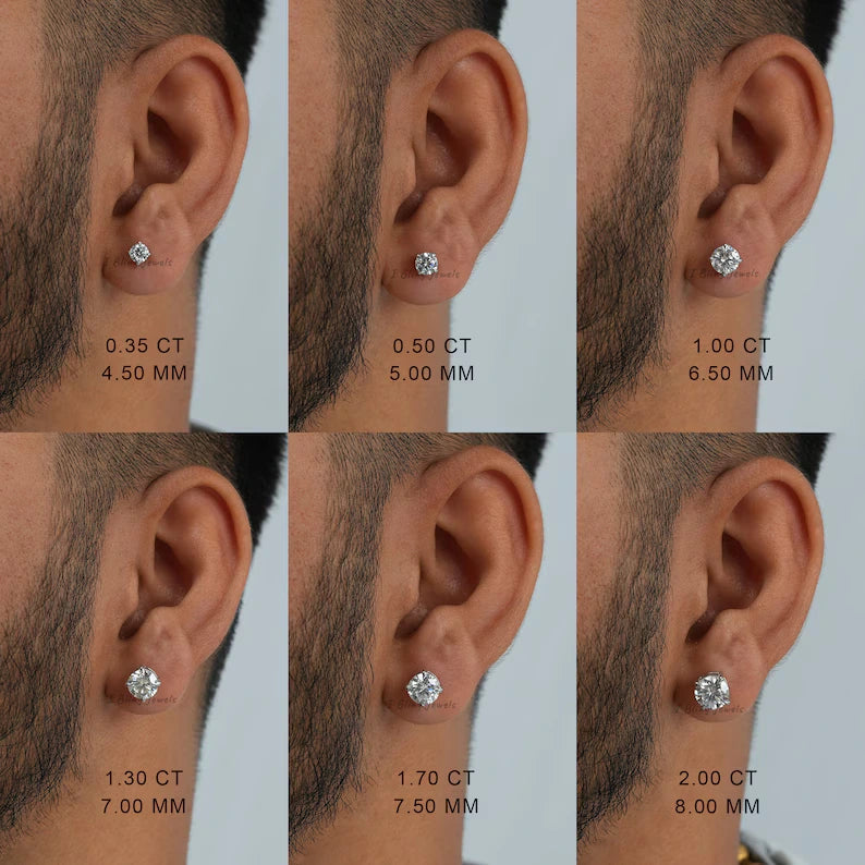 Round Diamond Stud Earring