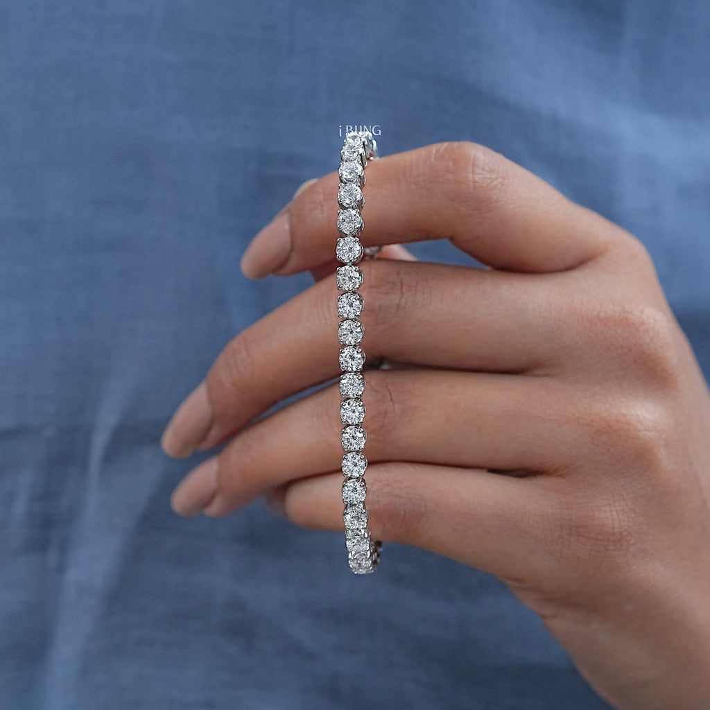 3.70 MM Round Lab Diamond Tennis Bracelet